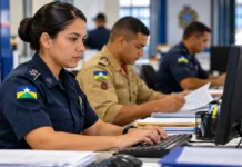 Seleção PVSA em Rondônia abre 332 vagas na PM e nos Bombeiros Servidora em atividade administrativa em repartição pública, representando a seleção PVSA com vagas de apoio administrativo na PM e no Corpo de Bombeiros de Rondônia.