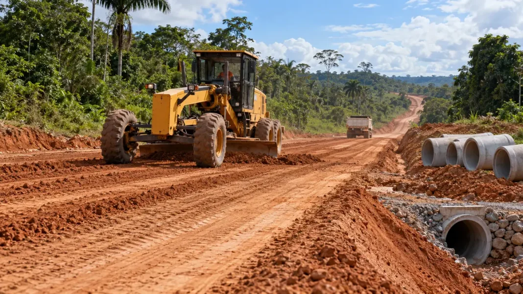 RO-494 recebe terraplanagem e drenagem em 1,5 km em Primavera de Rondônia